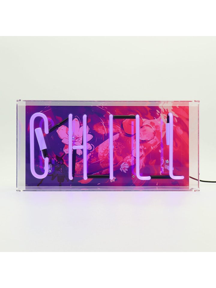 Lampa neonowa "Chill" w kolorze niebieskim - 38 x 19 x 10,5 cm