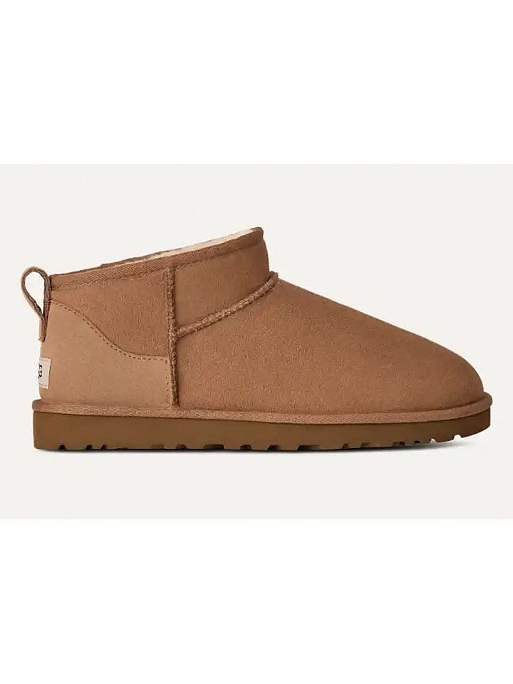 Skórzane botki "Classic Ultra Mini" w kolorze jasnobrązowym
