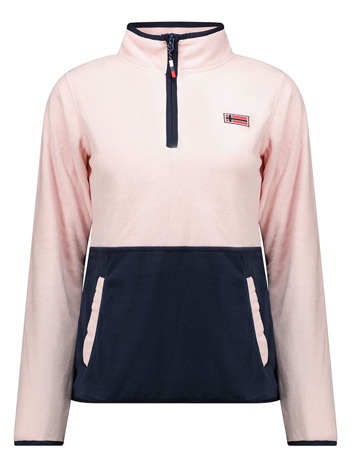 Fleece trui "Touki" rosé/donkerblauw