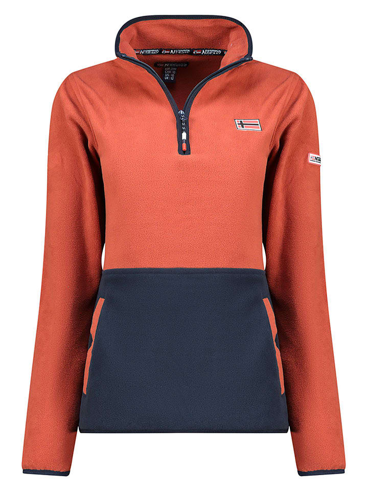 Bluza polarowa "Touki" w kolorze rdzawoczerwono-granatowym
