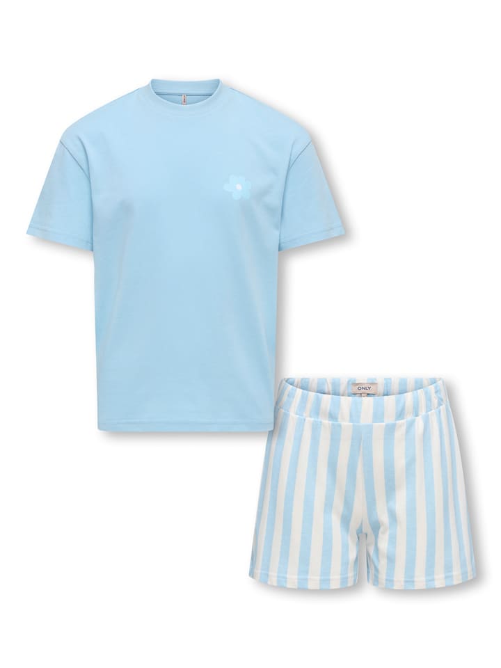 Pyjama "Rila" lichtblauw/wit