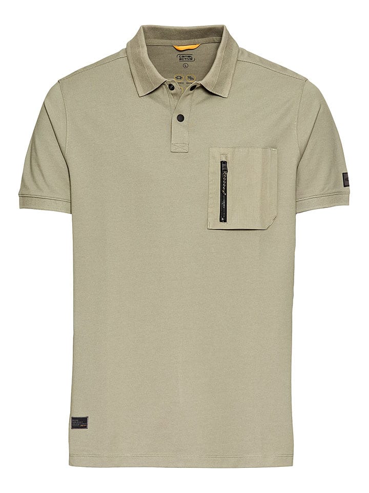 Koszulka funkcyjna polo w kolorze beżowym