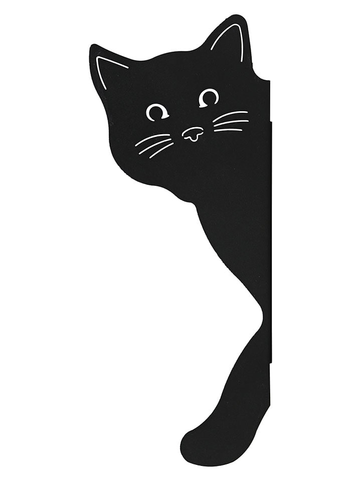 Ogrodowa dekoracja ścienna "Cat" w kolorze czarnym - 12 x 30 x 3 cm