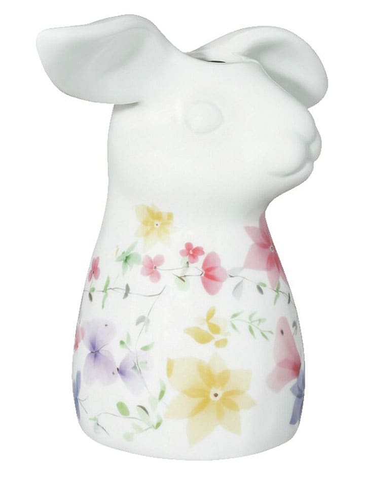Vase "Blumenwiese" in Weiß/ Bunt - (H)16 cm