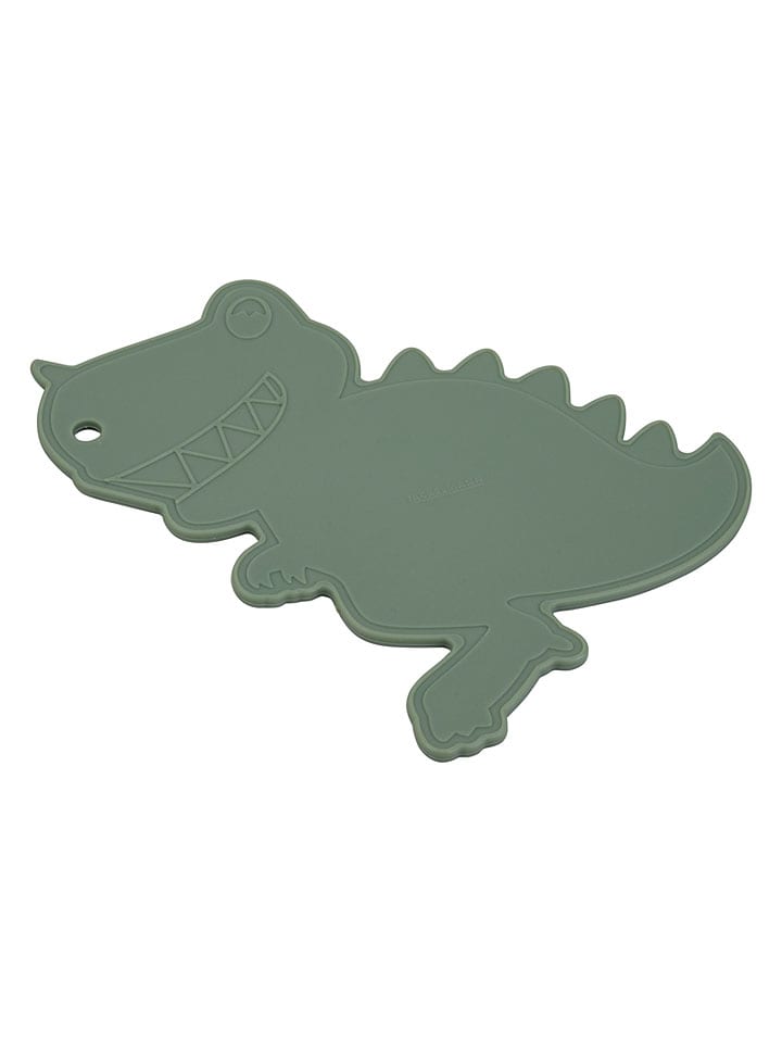 Schneidbrett "Dinosaurier" in Grün - (B)23 x (H)23 cm