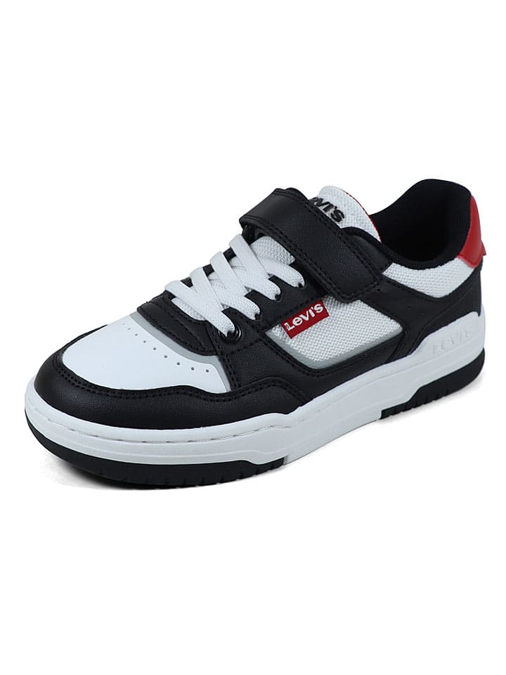 Sneakersy w kolorze biało-czarno-czerwonym