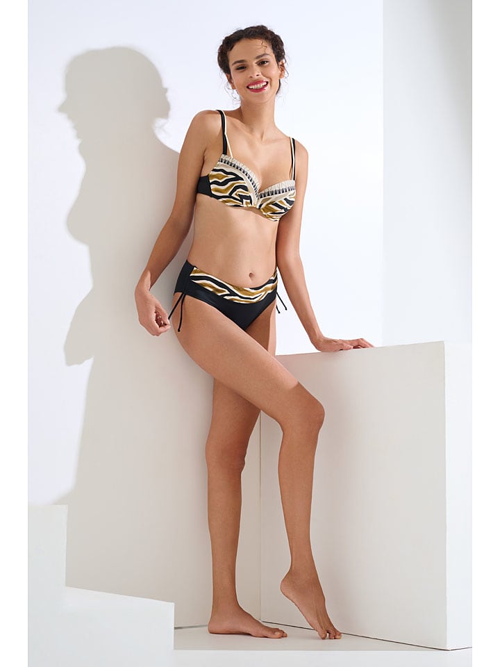 Biustonosz bikini w kolorze czarno-oliwkowym