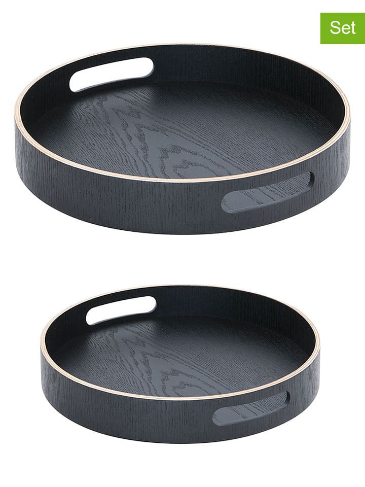 2er-Set: Tabletts in Schwarz