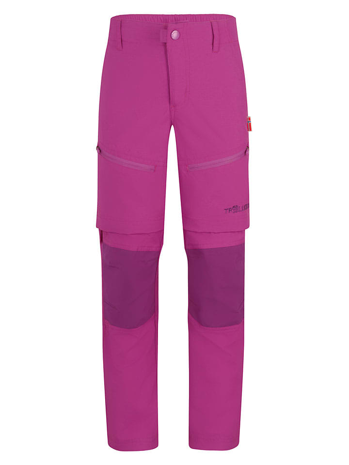 Spodnie trekkingowe Zipp-Off "Nordfjord" - Regular fit - w kolorze fioletowym
