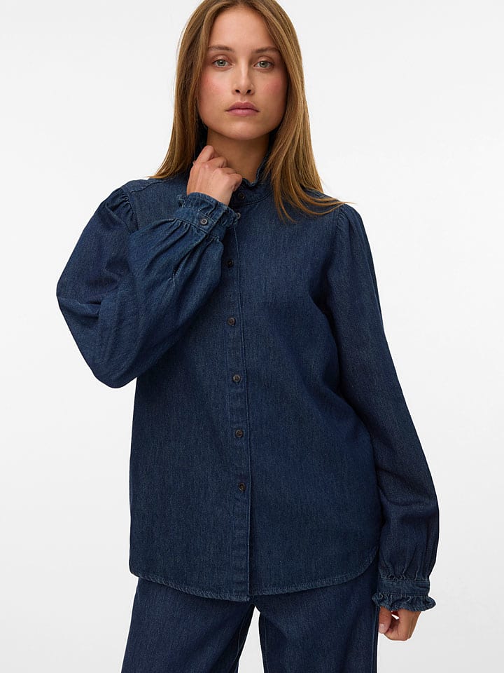 Spijkerblouse donkerblauw