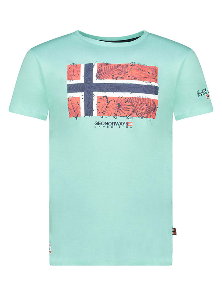 Shirt "Palm" turquoise