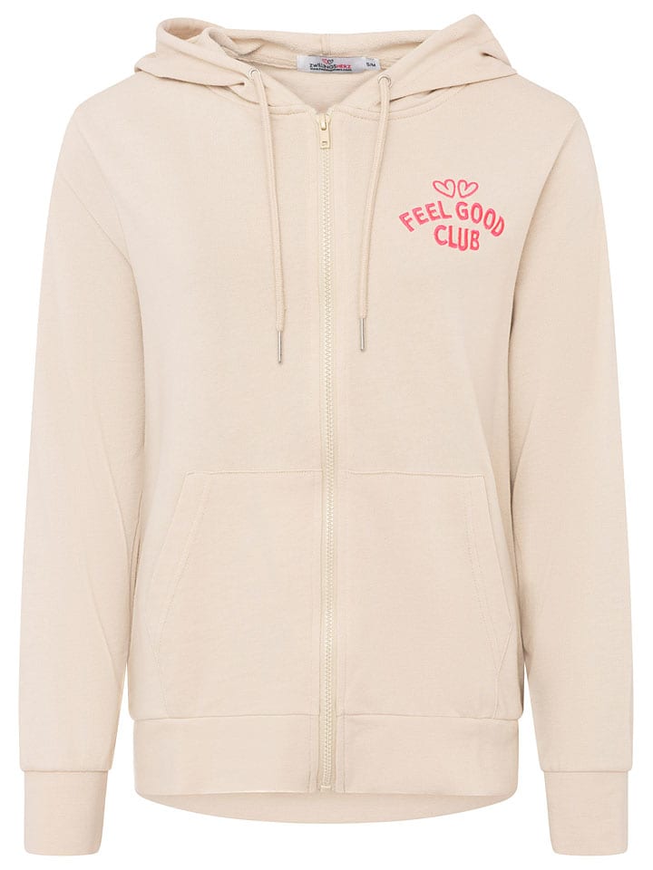 Bluza "Feel Good Club" w kolorze beżowym