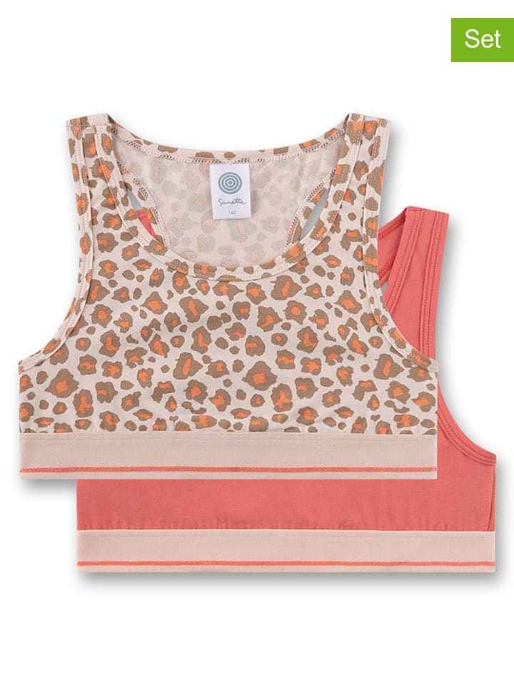 2er-Set: Bustiers in Beige/ Rot