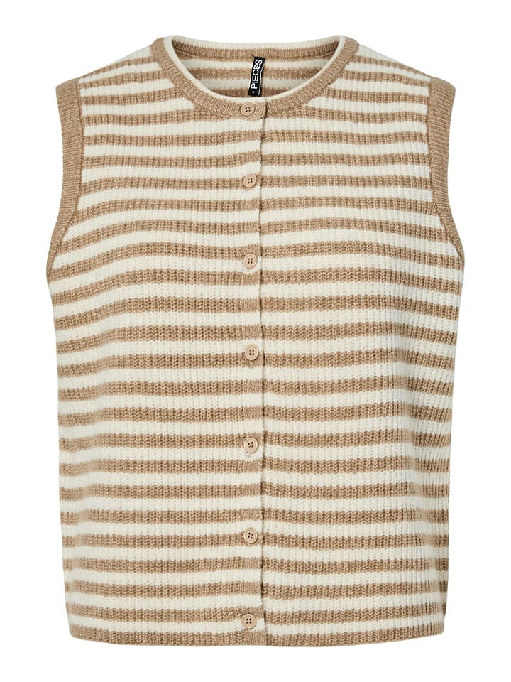 Gebreide gilet "Pcmalou" beige