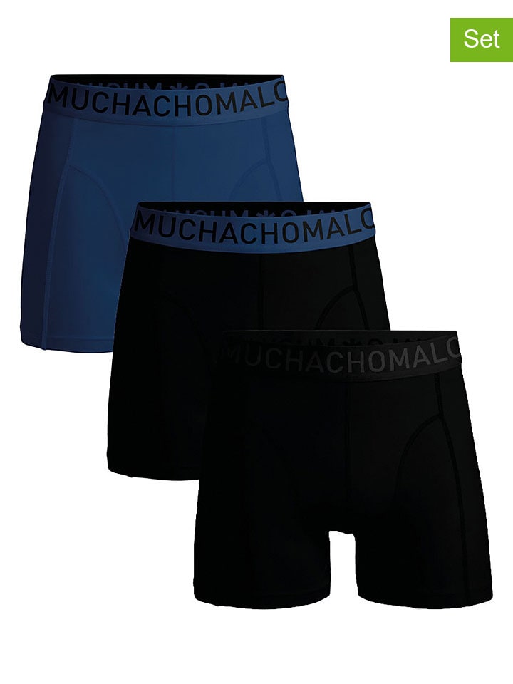 3er-Set: Boxershorts in Schwarz/ Dunkelblau