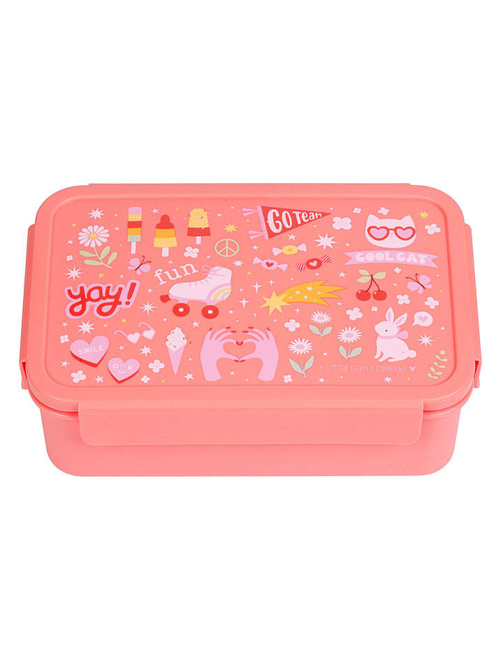Lunchbox "Fun" roze - (B)22 x (H)14,5 x (D)7 cm