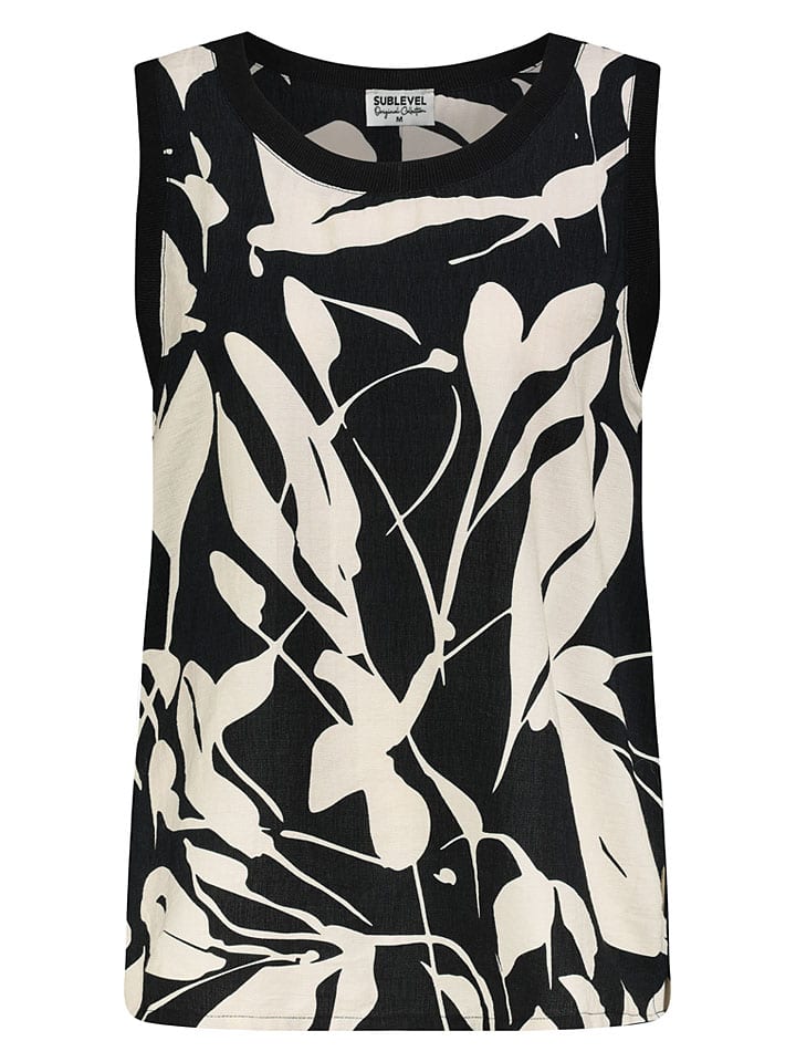 Blusentop in Schwarz/ Creme