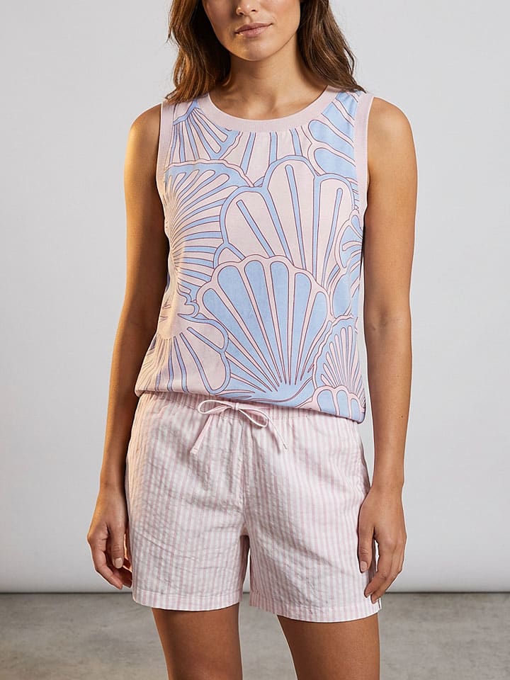 Blusentop in Rosa/ Hellblau