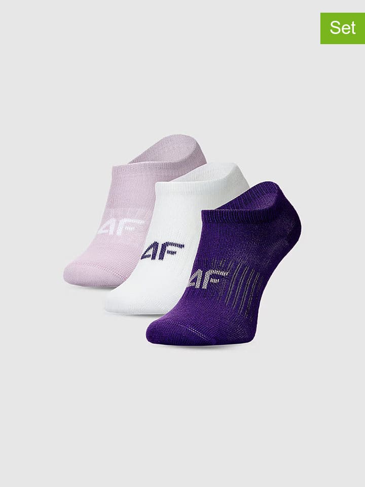 3er-Set: Socken in Lila/ Weiß