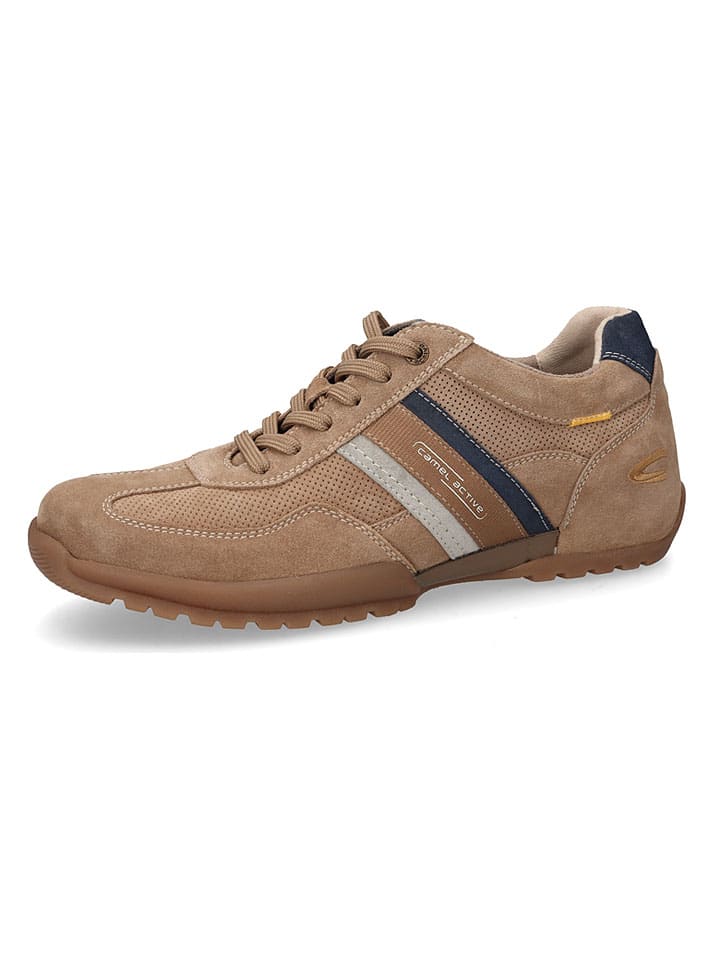 Skórzane sneakersy "Driver" w kolorze beżowym
