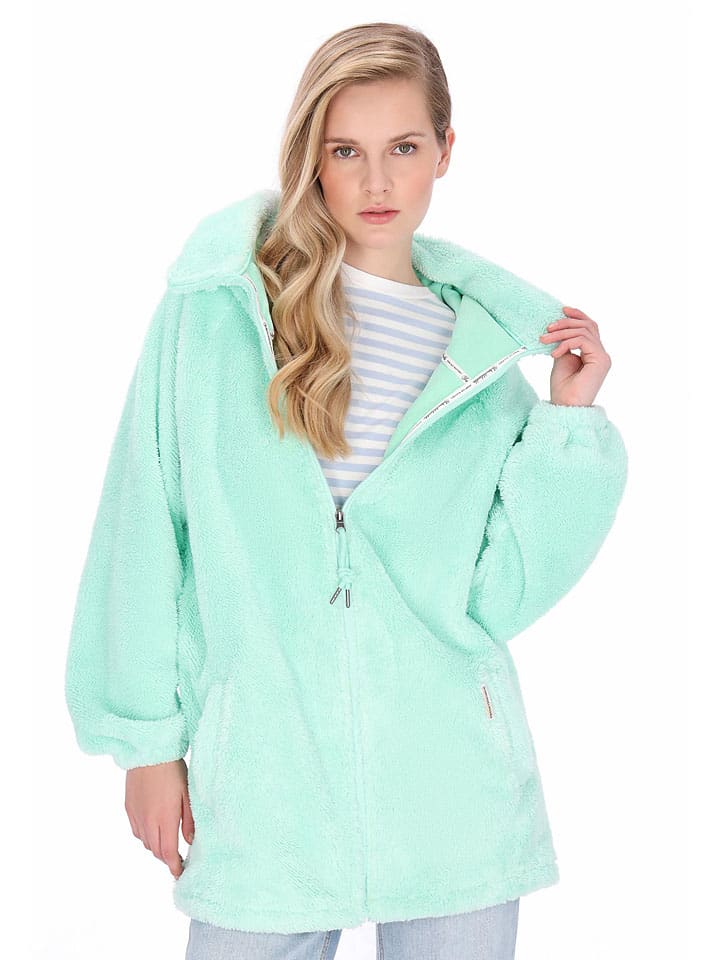 Fleece mantel mintgroen