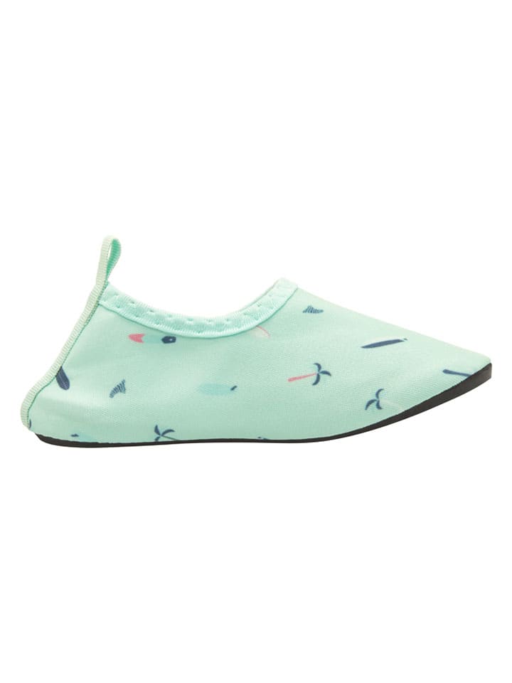Barfuß-Schuhe "Surfbrett Palmen" in Hellblau
