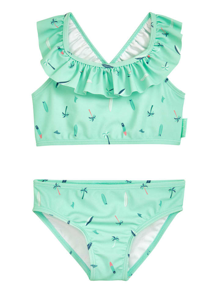 Bikini "Surfboard Palms" w kolorze miętowym
