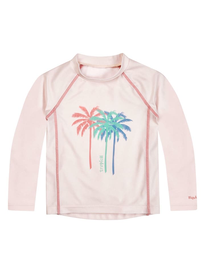 Koszulka kąpielowa "Palms" w kolorze kremowym