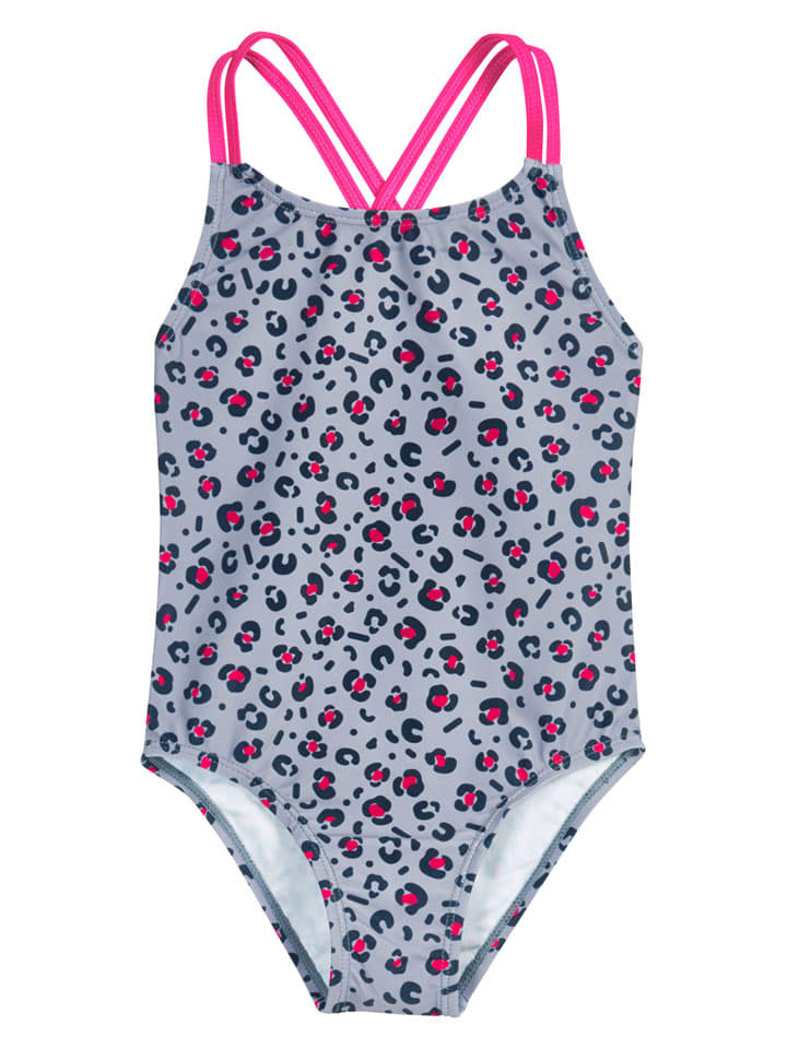 Badeanzug in Grau/ Pink