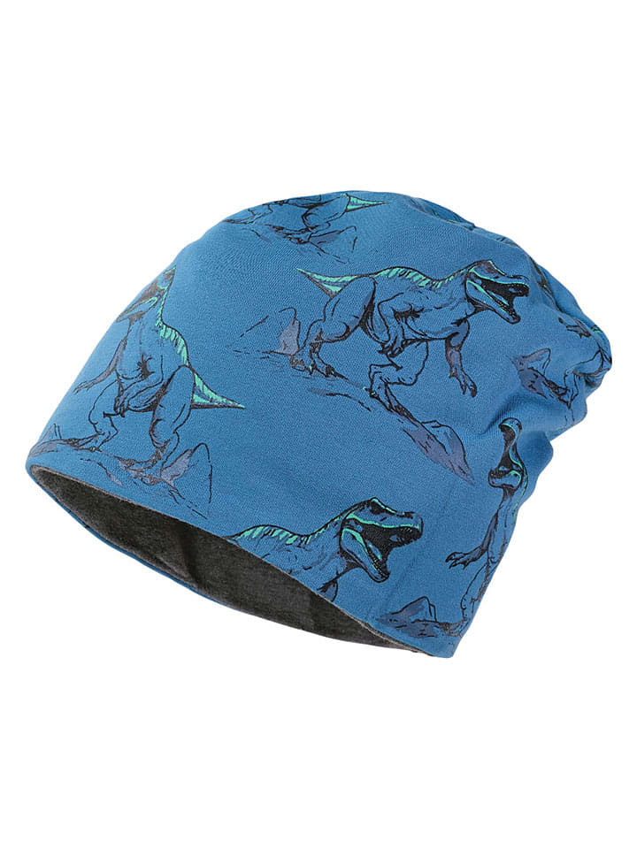 Wende-Beanie in Blau