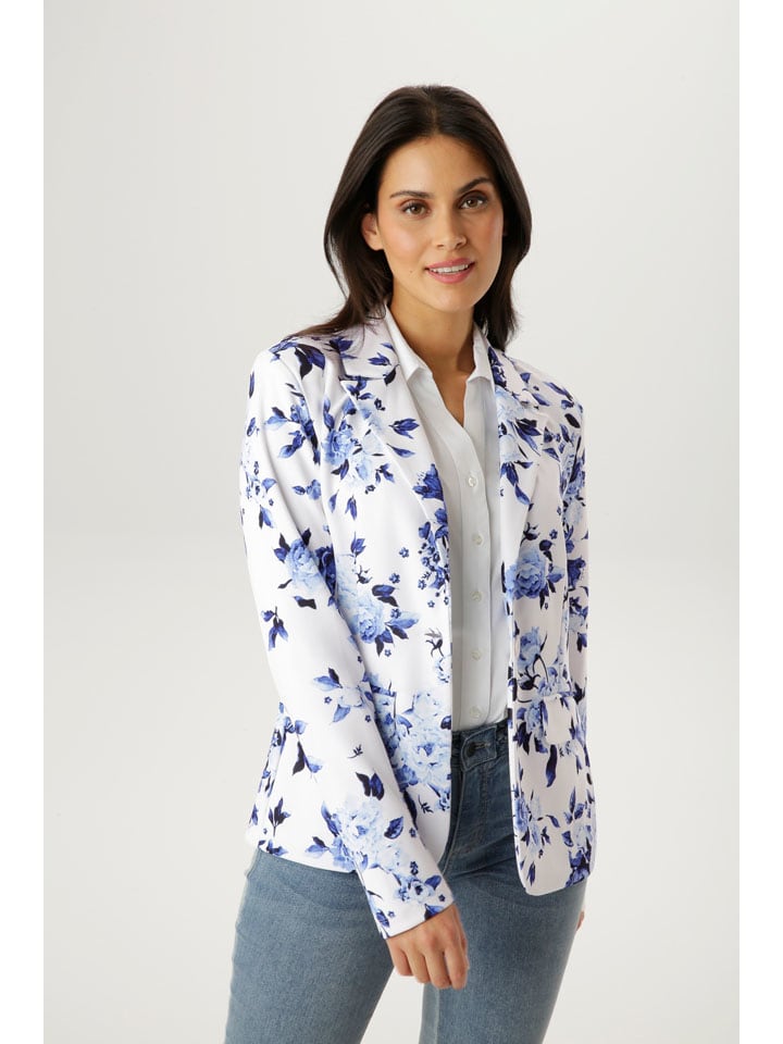 Blazer in Weiß/ Blau