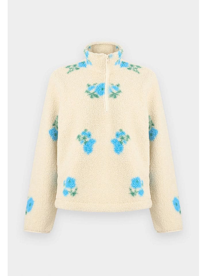 Fleecepullover "Vera" in Creme/ Hellblau