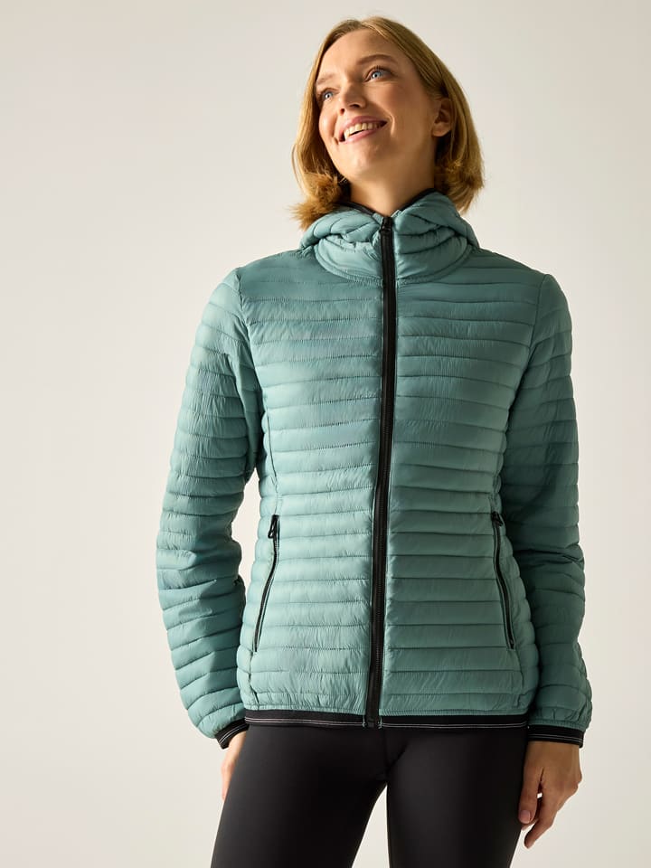 Doorgestikte jas "Rigain" turquoise
