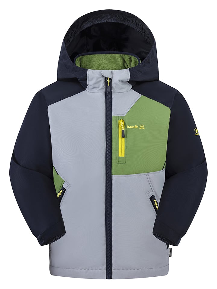 Regenjacke "Otis" in Grau/ Schwarz