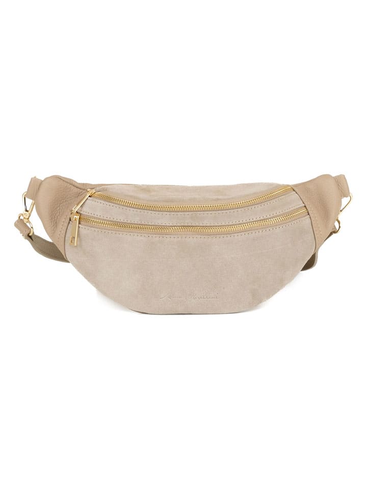Leder-Gürteltasche "Carola" in Taupe/ Beige - (B)32 x (H)16 x (T)9,5 cm