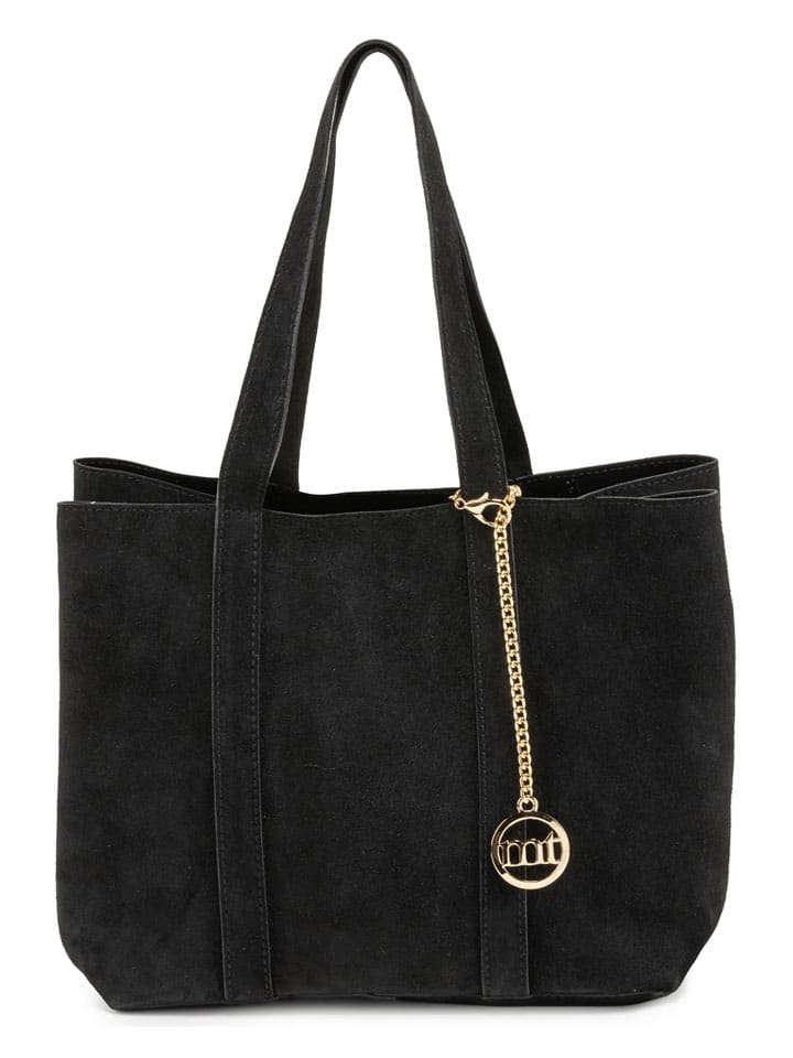 Shopper bag "Belisario" w kolorze czarnym - 48 x 25 x 15 cm