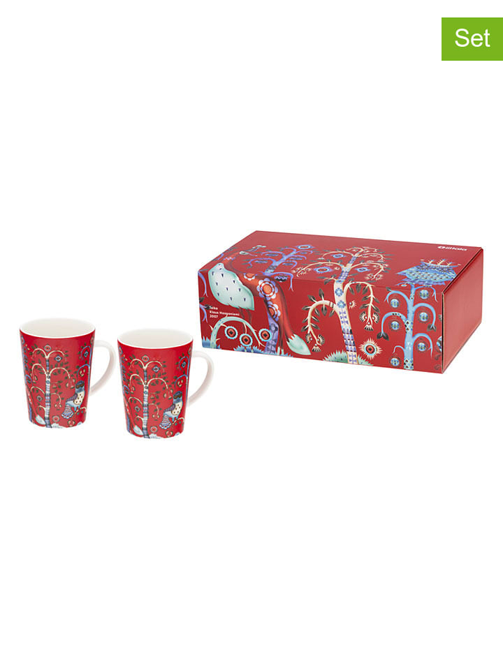 Kubki (2 szt.) "Taika" w kolorze czerwonym - 300 ml
