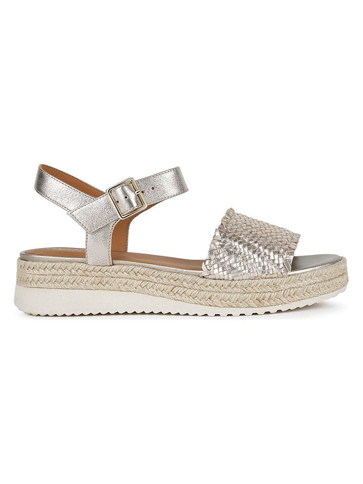 Leder-Keilsandaletten "Eolie" in Silber