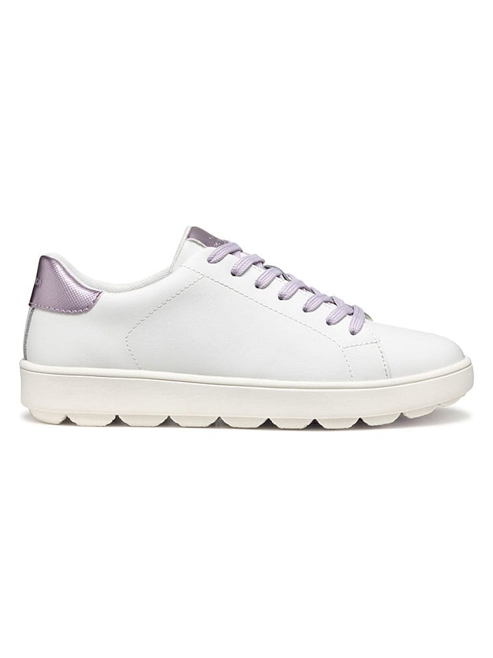 Skórzane sneakersy "Spherica Ecub" w kolorze biało-fioletowym