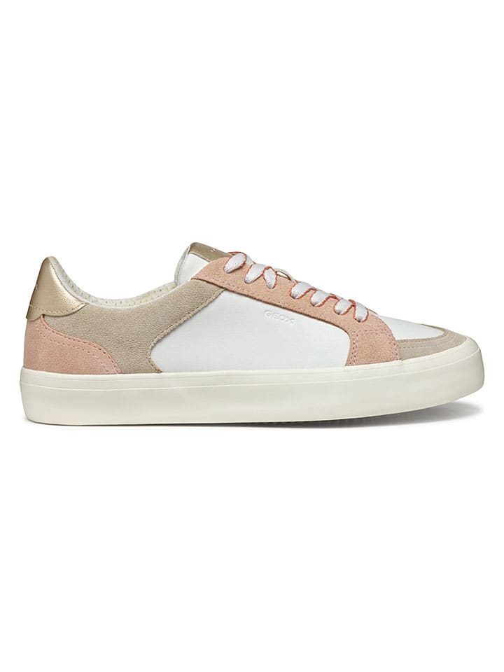 Leder-Sneakers "Emmeleny" in Weiß/ Rosa/ Gold