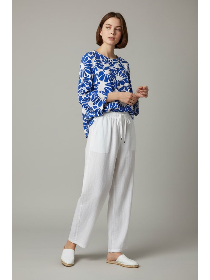 Bluse in Blau/ Weiß