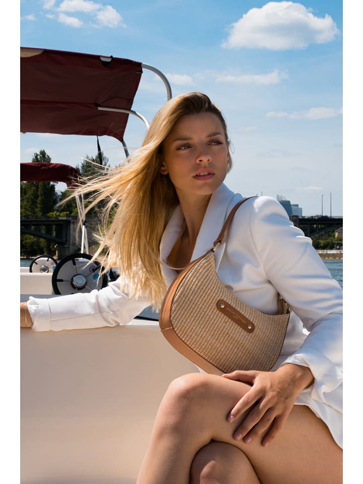 Schultertasche "Nora" in Hellbraun/ Beige - (B)26 x (H)16 x (T)6 cm