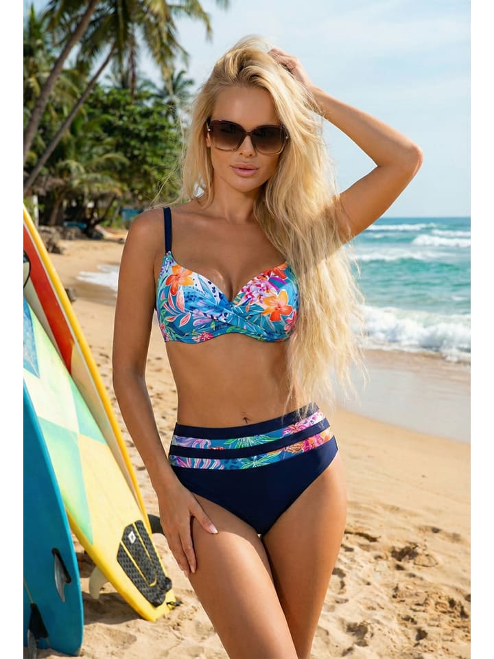 Bikini w kolorze granatowym ze wzorem
