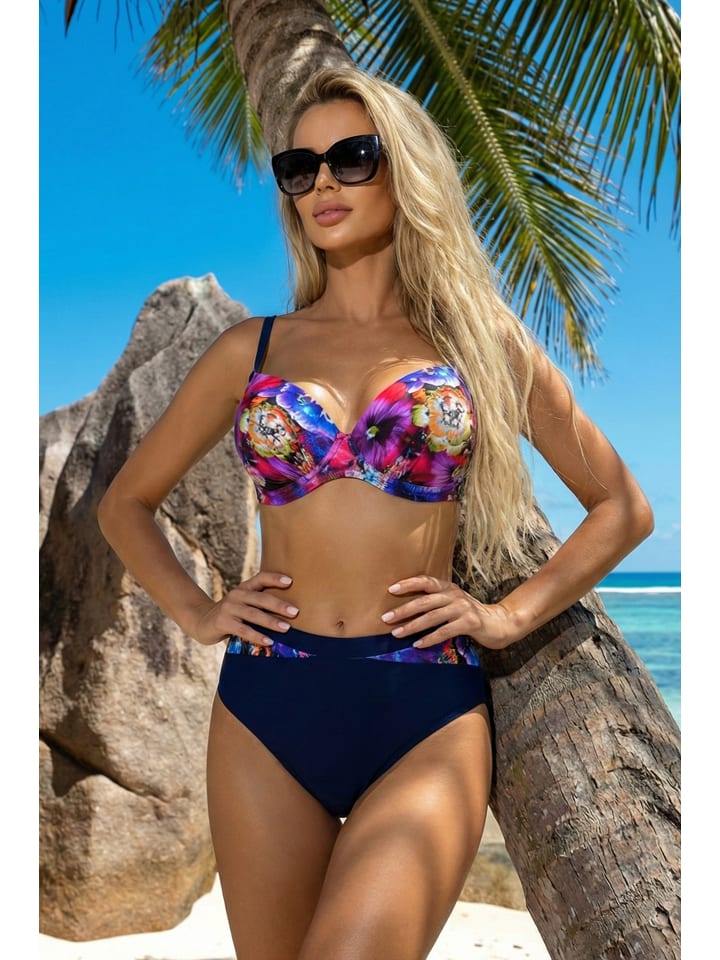 Bikini w kolorze granatowym ze wzorem