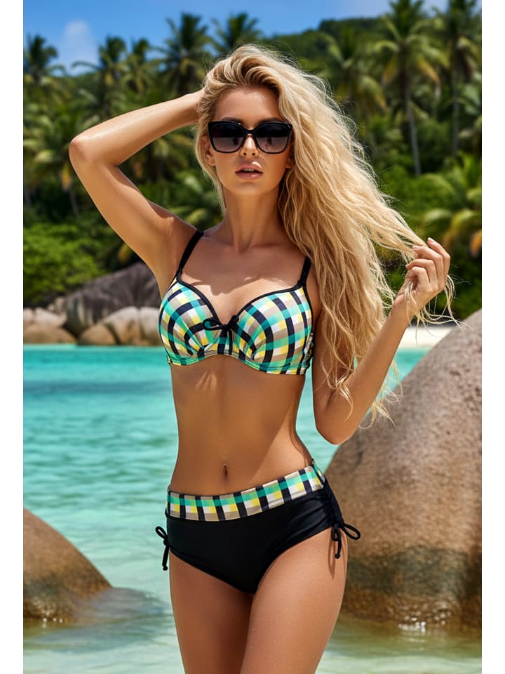 Bikini w kolorze czarnym ze wzorem