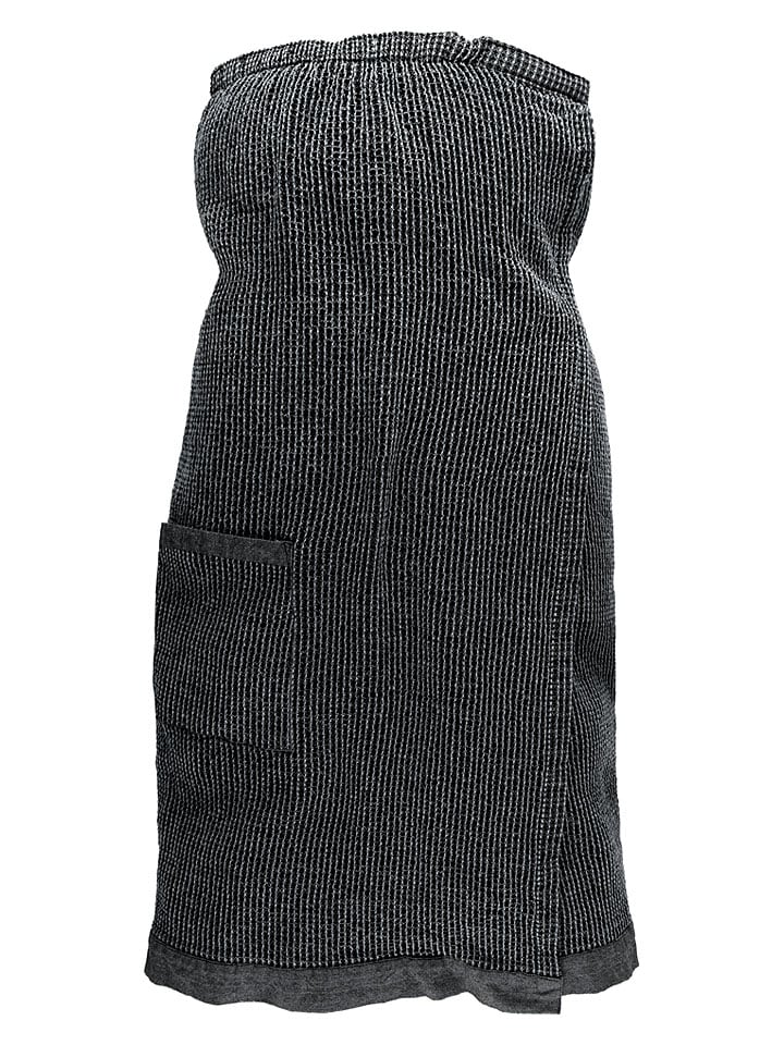 Kilt "Kenno" w kolorze czarno-szarym do sauny - 145 x 85 cm