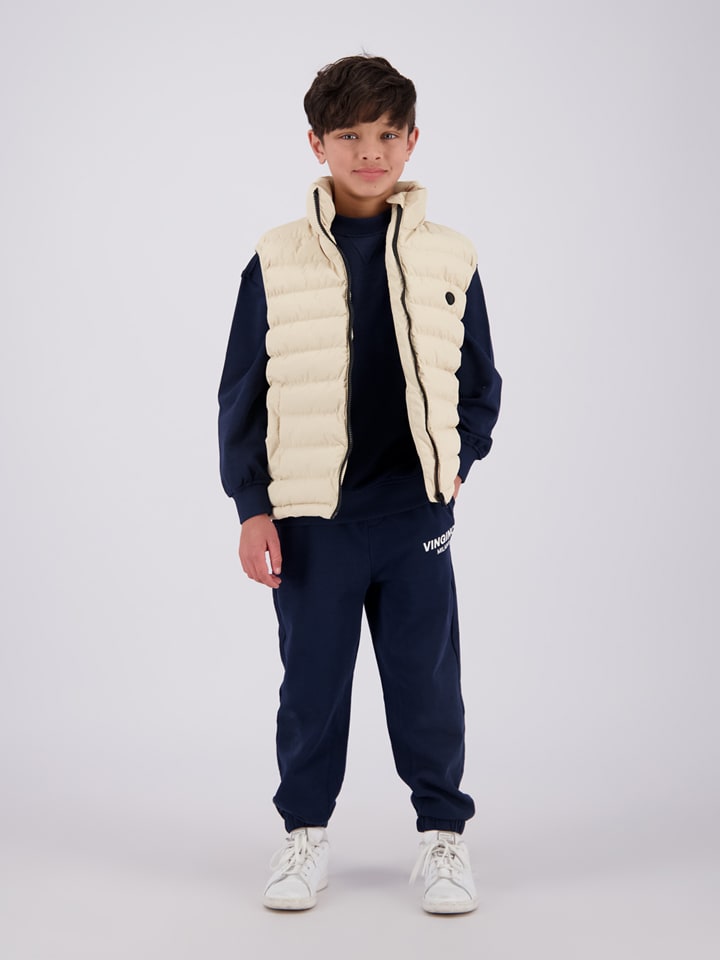 Doorgestikte bodywarmer "Talin" beige
