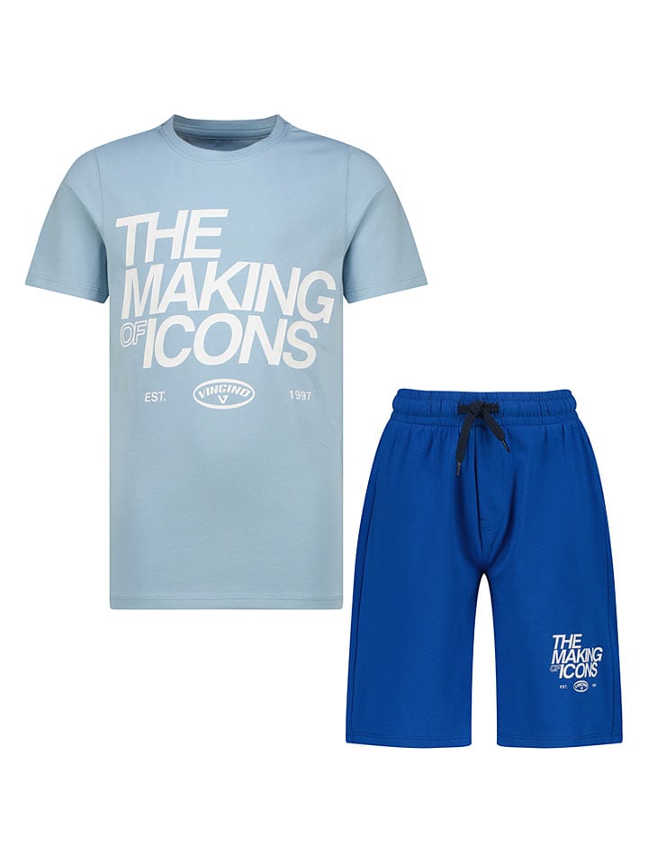 Pyjama "Wenko" in Hellblau/ Blau