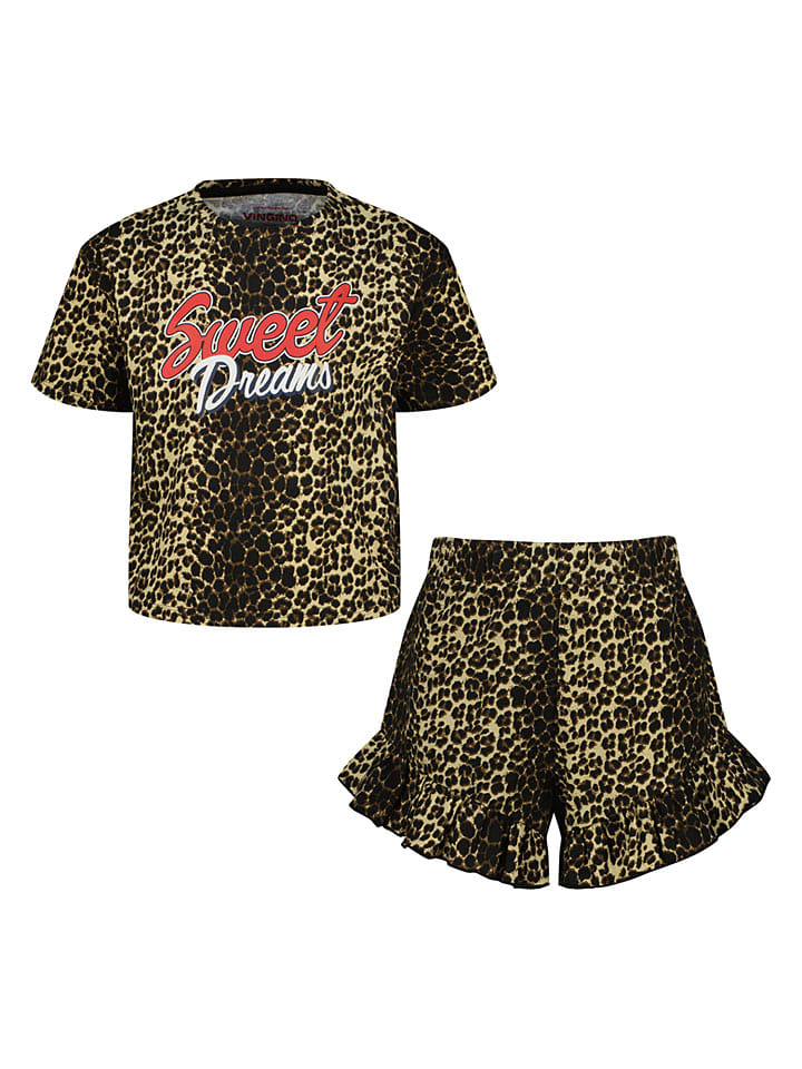 Pyjama "Waranda" beige/zwart