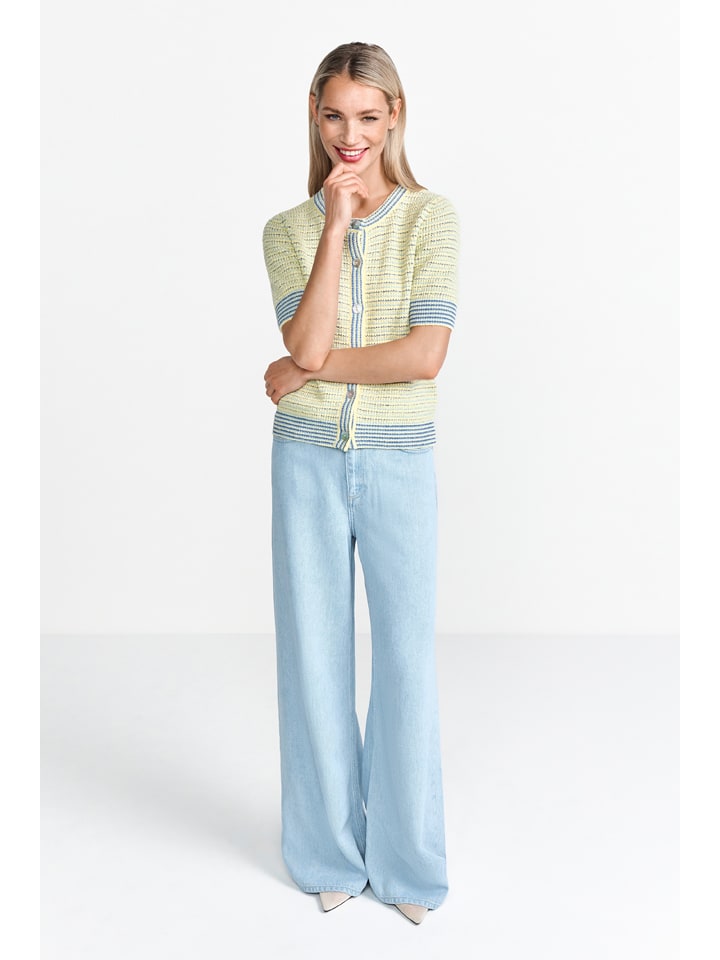 Cardigan in Gelb/ Blau